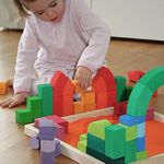 Organic Toys Grimms Romanesque Large (62 Pieces in a Tray) | A Symphony of Wooden Building Block | Inspired Minds Colourful Wooden Blocks | Opportunities for Model-Making and Igniting Creativity