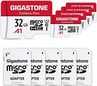 GIGASTONE 32GB Micro SD Card 5-Pack, MicroSDHC Memory Cards for Security Cameras, Wyze Cam, Roku, Full HD Video Recording, UHS-I U1 A1 Class 10, up to 90MB/s, with Adapter