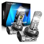 NOVSIGHT H11 LED Headlight Bulb, 90W 20000LM H9 H8 Headlight Bulb, 6500K White 12V Light H11 LED Bulb with Fan, 1:1 Size Plug and Play H11 Bulbs, IP68 Waterproof, Pack of 2