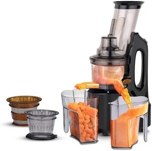 AGARO Royal Slow Juicer, Professional Cold Press Whole Slow Juicer, 240 Watts Power Motor, 120 Minutes Long Usage, 3 Strainers, All-in-1 Fruit & Vegetable Juicer, Black