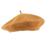 HAT TO SOCKS Wool Blend French Beret for Men and Women in Plain Colours (Mustard)