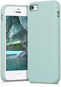 kwmobile Carcasa Compatible con Apple iPhone SE (1.Gen 2016) / iPhone 5 / iPhone 5S Funda - Case TPU y Silicona antigolpes - Apto Carga inalámbrica - Menta Mate