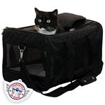 Sherpa Travel Original Deluxe Airline Approved Pet Carrier, Large, Black Lattice Stitching