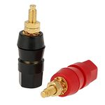 SS ROBOTICS Pair Banana Connector,Gold-Plated Banana Sockets For Speaker Terminal Binding Post, Terminal Binding Post Practical 5cm Length for Sound Console (1Set (Black & Red))