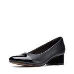 Clarks Women's Marilyn Sara Pump, Black Leather/Synthetic Combi, Numeric_9_Point_5 Wide