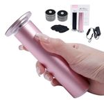 4.8IN Longer Electric Foot Callus Remover with 120pcs Sandpaper Discs, Professional Aluminum Callus Remover for Feet, Stepless Speed Control Pedicure Tools for Dead Skin (Pink (80 Pcs))