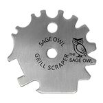 The Sage Owl The Grate Grill Scraper Universal - Stainless Steel Bbq Grill Tool For Effective Cleaning Of Bbq Grills - With Bottle Opener And Griddle Cleaner - Stocking Stuffer S4480