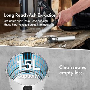 VonHaus 15L Ash Vacuum Cleaner – Powerful Fireplace & Stove Vac