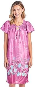 Casual Nights Women's Round Neck Mu-Mu Housecoat Lounger - Mauve - Medium