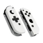 eXtremeRate Soft Touch White Joycon Handheld Controller Housing (D-Pad Version) with Full Set Buttons, DIY Shell Case for Nintendo Switch Joy-Con – Console Shell NOT Included