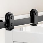 ZEKOO 36" Bifold Barn Door Hardware Track Kit Barn Door Bifold Closet Door for Two 16” Doors, Top Mount, Smoothly Quietly, Easy Install, I Shape Hanger(Doors not Included)