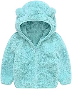 Fall Toddler Warm Fleece Hooded Jacket Hoodies for Baby Boys Girls Cute Striped Solid Color Zipper Coat Outwear