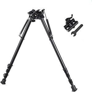 CYBERDAX 13-27 inch Long Range Hinged Base Swivel Model Rifle Bipod High Shockproof Shooting Pivot Rotating Bi-pod with QD Adapter