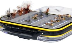 Outdoor Planet Assorted Trout Fly Fishing Lure Pack of 10/12/15/28/35/48/66 Pieces Fly Lure + Double Side Waterproof Pocketed Fly Box, Pocket Fly Box + 12Pieces Must-Have Flies