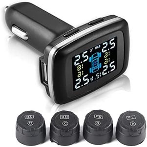 Reifendruck-Kontrollsystem, Echtzeitüberwachung Rv TPMS-Reifendrucküberwachung Mit 4 Externen Sensoren Reifendruckerinnerung, Leckagewarnung, Akustischer Alarm Für Wohnwagen, Reisebus