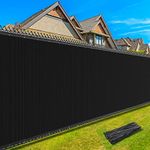 Kesfitt Fence Privacy Screen,4X50FT Heavy Duty 170GSM Fence Covering Privacy with Straps & Brass Grommets,90% Privacy Blockage Mesh Shade Net for Balcony Yard Outdoor Pool