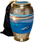 Divine Dolphin Cremation Urns for Human Ashes Adult Male for Funeral or Home and Cremation Urns for Ashes Adult Female XL, Large & Small- Urns for Mom & Urns for Dad Urns for Ashes