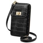 S-ZONE PU Leather RFID Blocking Crossbody Cell Phone Bag for Women Wallet Purse