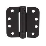 Ilyapa Self Closing Door Hinges, 2 Pack, Dark Oil Rubbed Bronze Mortise Door Hinges 4x4 with 5/8 Radius, Interior Spring Hinges for Doors with 5/8" Radius Corners, Spring Hinges Self Closing 4 Inch