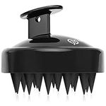 FREATECH Hair Scalp Massager Shampoo Brush for Scalp Scrub and Hair Growth, Shower Hair Scrubber Scalp Exfoliator Dandruff Comb with Flexible Silicone Bristles for Long Thick Curly Hair, Black