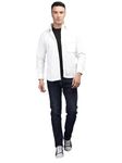 CHKOKKO Shacket Stylish Jacket for Men White XL