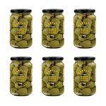 Karyatis Spanish Green Queen Olives in Brine (Pack of 6 x 350g Jars)