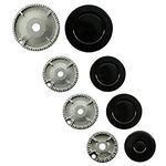 SPARES2GO (Non Universal) Oven Cooker Hob Gas Burner Crown & Flame Cap Kit for Lamona (Small, 2 Medium & Large, 55mm - 100mm)