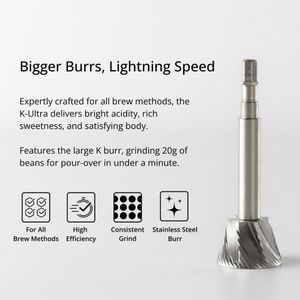 1Zpresso K-Ultra Manual Coffee Grinder Silver – Stainless Steel Burr, Foldable Handle, Adjustable Settings, Carrying Case