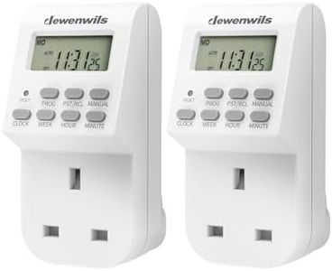 DEWENWILS Digital Lamp Timer Socket Plug, 20 ON/Off Weekly Settings Electrical Plug in Light Timer Switch for Christmas Light,Coffee Machine,Home Appliances (2 Pack,13A/3200W)