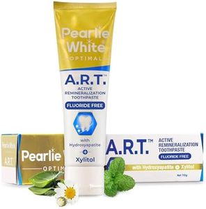 Pearlie White Active Remineralization Toothpaste - Fluoride Free (3.8oz, 110gm) - Non Fluoride Remineralizing Toothpaste for Tooth Enamel Repair | Contains Hydroxyapatite and Xylitol