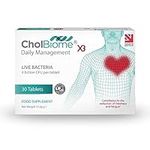 CholBiome®X3 Tablets - 30 Tabs, 4 Billion CFU Live Probiotic Bacteria Supplement - Vitamin B3, LPLDL - Helps to Improve Heart Health and Reduce Cholesterol Levels