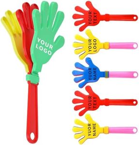 50Pcs Custom Hand Clappers Noise Makers for Sporting Events, Party Favors & Celebrations – Personalized Plastic Clappers with Logo/text (green)