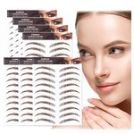 AWAVM 7Sheets/77Pairs 4D Hair-Like Tattoo Stickers Waterproof Natural Fake Eyebrow Stickers,Long Lasting Eyebrow Grooming Shaping Perfect for Women and Girls (Brown-09)
