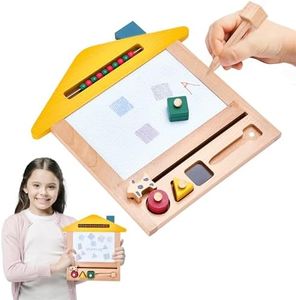 Prosumer's Choice Toddler Magnetic Drawing Board - Artistic Imagination Magnetic Drawing Board with Stamps, Durable and Long-lasting Wood, Easy to Use, 12.2 x 12.2 Inches