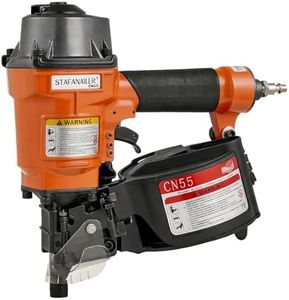 Update CN55 Pneumatic Siding Nailer for 1-Inch up to 2-1/4-Inch Nails, 15 Degree Coil Nail Gun with Bump Firing for Fast Nailing Speed, Coil Nail Gun for Pallets, Siding, Crating, Fencing, Decking
