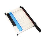 HFS(R) Paper Cutter A4 Paper Trimmer 12” Cut Length 12 Sheet Capacity Guillotine Paper Photo Cutter with Magnet Clamp Paper Guide Size Guideline