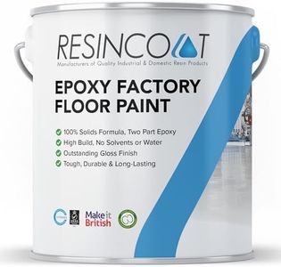Resincoat High Build Epoxy Factory Floor Paint – Heavy Duty Industrial Two Part Coating for Concrete Floors – Chemical Resistant, Easy Clean & Long Lasting – Made in the UK (Mid Grey, 5kg)