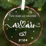 Svnntaa Wedding Gifts for Couple 2024, Mr and Mrs Gifts, Wedding Gifts for Bride and Groom, Future Mrs Gifts, Bridal Shower Wedding Gifts, First Christmas Married Ornament 2024