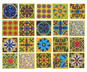 Shiv Kripa Blue Pottery Classic Home Decor Jaipur 2 x 2 inch Tiles (Pack of 20 Tiles)