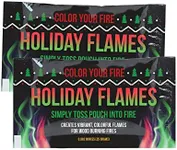 Holiday Flames (Box of 50) Creates Vibrant, Rainbow Colored Flames, Transform Any Wood Burning Fire into Neon Colored Fire - Indoor & Outdoor