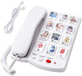 Big Button Phones for Seniors, Phone for Elderly with Dementia - 110dB Ringer Home Phone with 10 Photo Buttons for Easy Dialing - Hearing Impaired Telephone, Corded Landline Phones for Home