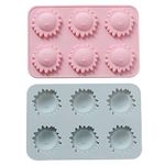 MoldFun 2 Pack Sun Face Ice Cube Tray Silicone Mold for Flower Chocolate Candy Gummy Cookie Fondant Jello Jelly Bakeware Baking Cake Soap Lotion Bar Clay Mint