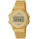 Casio Unisex 39.00mm Quartz Watch with Gold Digital dial and Gold Metal Bracelet Strap A171WEMG-9AEF