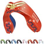 Marvel Captain Marvel Metallic Sports Mouthguard Dual Layer Premium Protection Adults Gum Shield with Case for Boxing, MMA, Rugby, Martial Arts, Judo and All Contact Sports