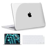 ZAOJUP Compatible with MacBook Air 15 Inch Case 2024 2023 Release M3 M2 Chip Model A3114 A2941, Slim Plastic Hard Shell Case + Screen Protector + Keyboard Cover + Polishing Cloth, Crystal Clear