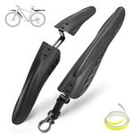 Bike Fender Set with 26ft DIY Reflective Tape, Adjustable 3 Parts-Universal Full Cover Thicken Widen, Front/Rear Mud Guards Fit for Bike in 22"/24"/26"/27.5"