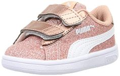 PUMA Smash V2 Glitz Glam V Inf Tennis Shoes, Rose Gold, 5 UK