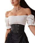 Alivila.Y Fashion Womens Sexy Satin Vintage Underbust Waist Training Corset Bustier, Black Leather Short Torso, XX-Large