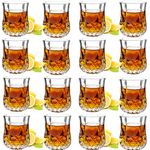 JAIEF 50ml Shot Glasses, Lead-Free Glass, Clear Heavy Base Shot Glass (Set of 16)