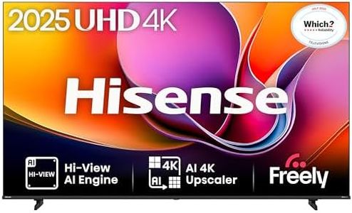 Hisense 85" 85A6QTUK 4K Ultra HD Smart TV AI TV - 4K UHD, Hi-View AI Engine, Precision Colour, AI Smooth Motion, Sports Mode with Freely, Disney +, YouTube, Netflix
